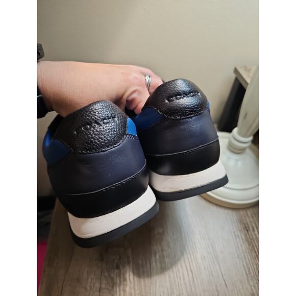Coach Carter PERF RUNNER Sneakers Low Cut Leather FG1600 Blue Black Size 8D - Picture 12 of 16